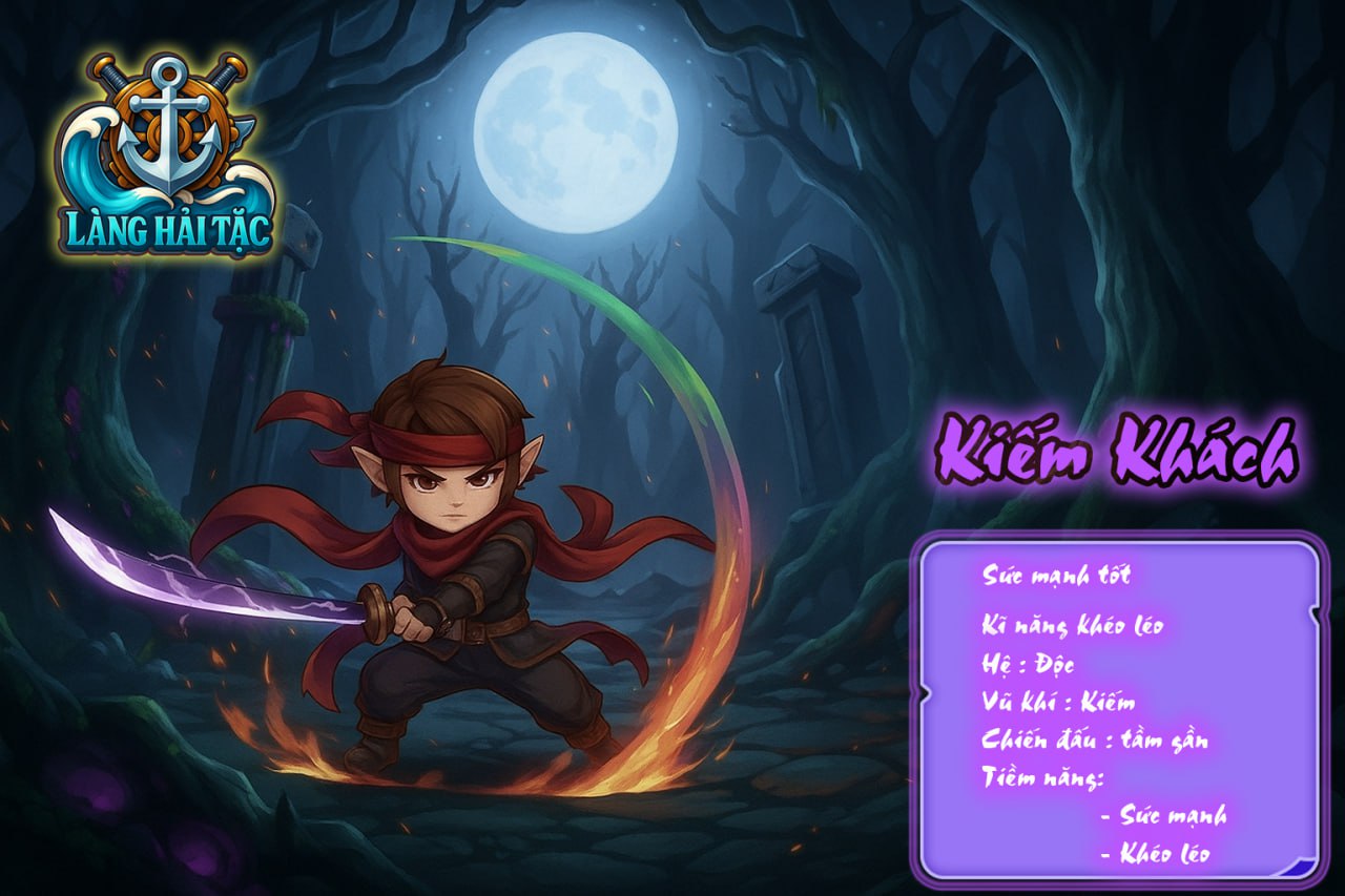 Hình ảnh Kiếm Khách tấn công nhanh, sát thương cao trong Làng Hải Tặc